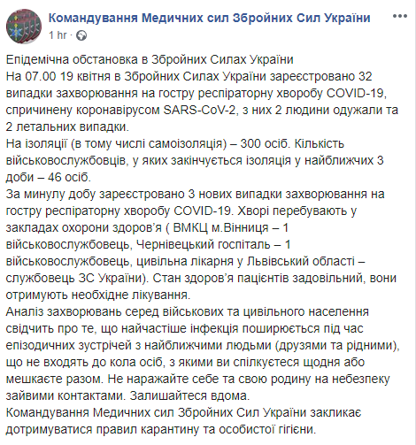 Скриншот: пресс-служба командования Медицинских сил ВСУ в Фейсбук dqxikeidqxitkant