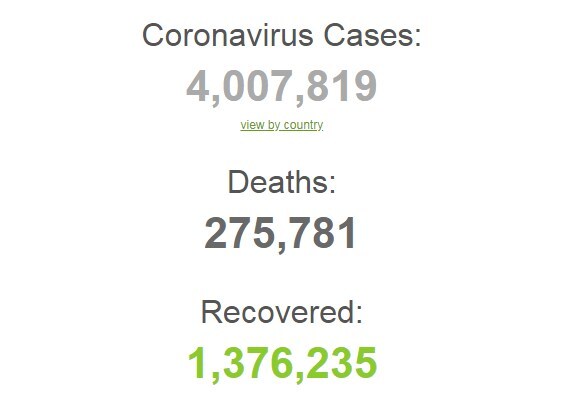 Во всем мире уже более 4 млн человек заразились коронавирусом dqxikeidqxiqqeant