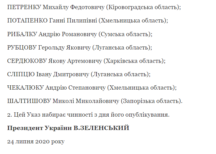 Зеленский подписал указы о пожизненных стипендиях. Список награжденных