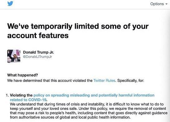 Скриншот из Twitter Дональда Трампа-младшего dqxikeidqxiqqeant