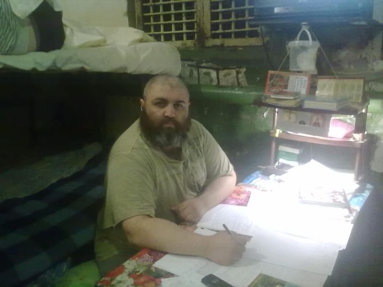 Андрей Шаманов в камере Донецкого СИЗО № 5, 2014 год