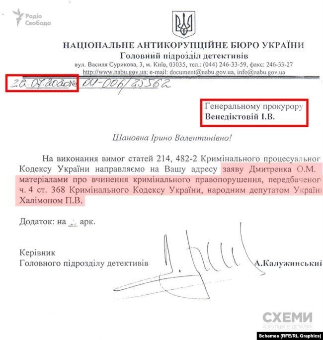 Документ, наданий Олегом Дмитренком