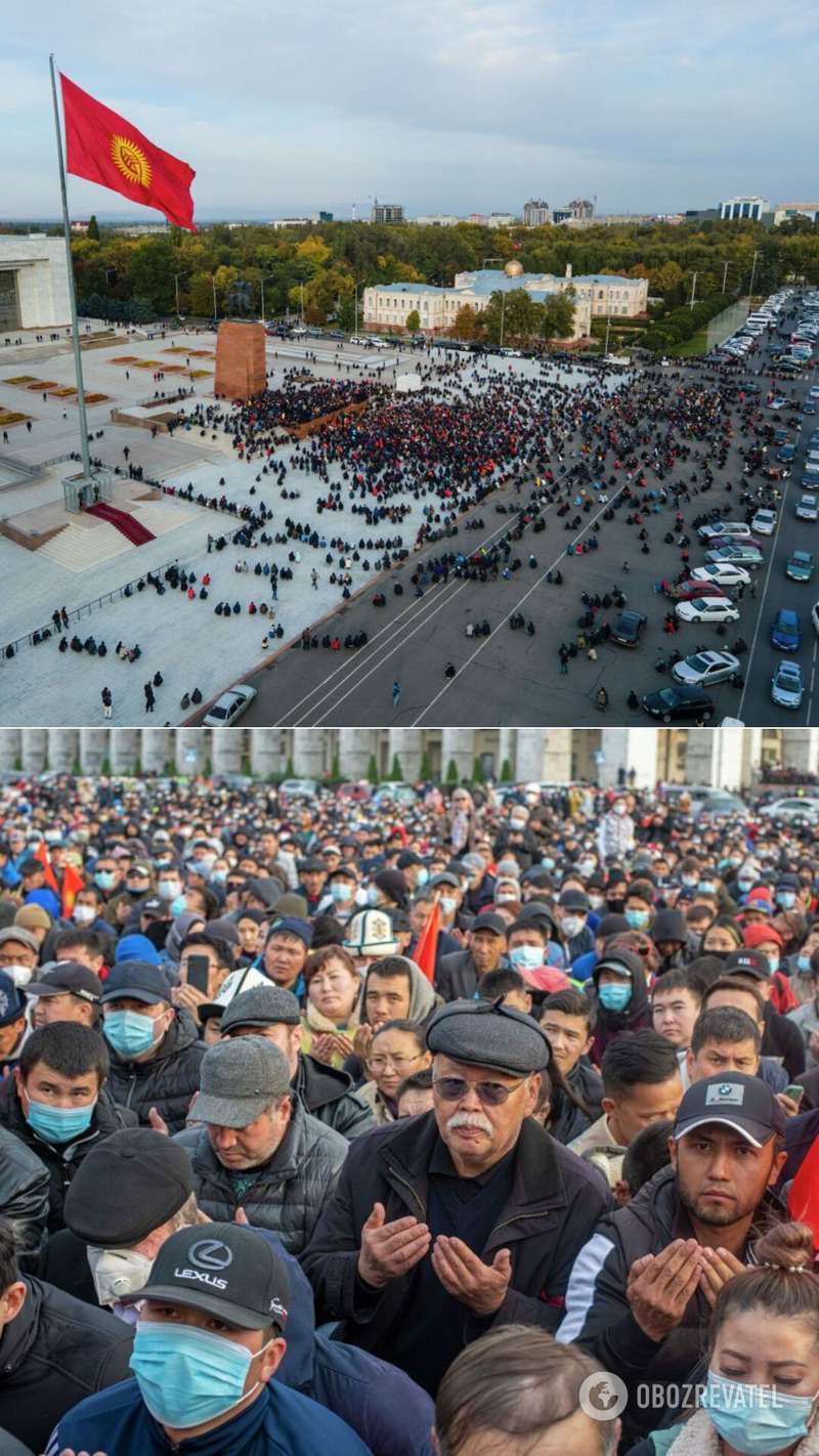 На лощи Ала-Тоо в столице Кыргызстана собралось до 10 тыся человек