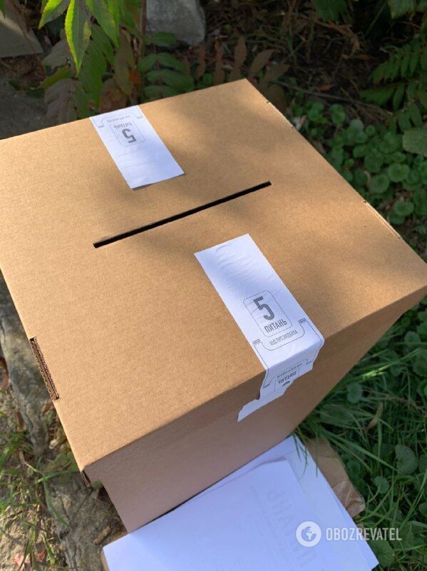 Коробку спрятали в кусті