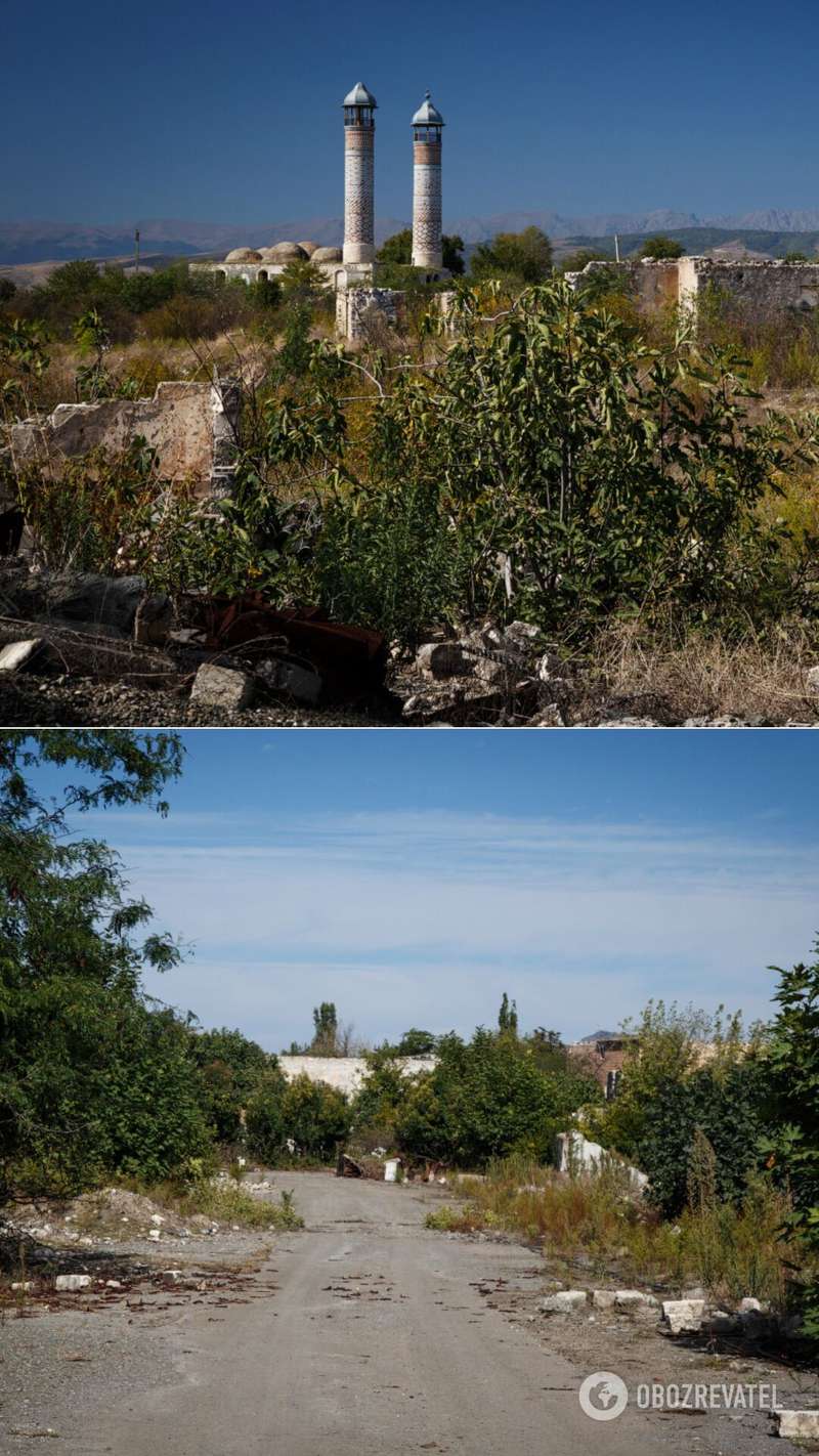 Многие улицы в Агдаме заросли деревьями, другие перегорожены баррикадами