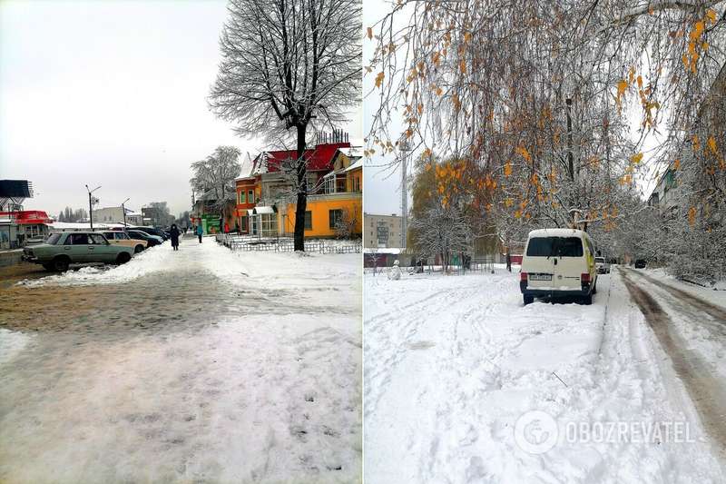 Город на Сумщине неожиданно завалило снегом. Впечатляющие фото