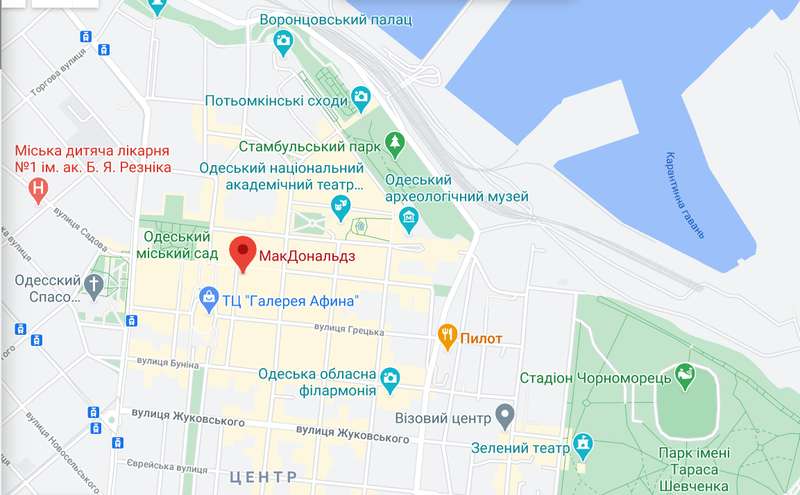 Карта Одессы