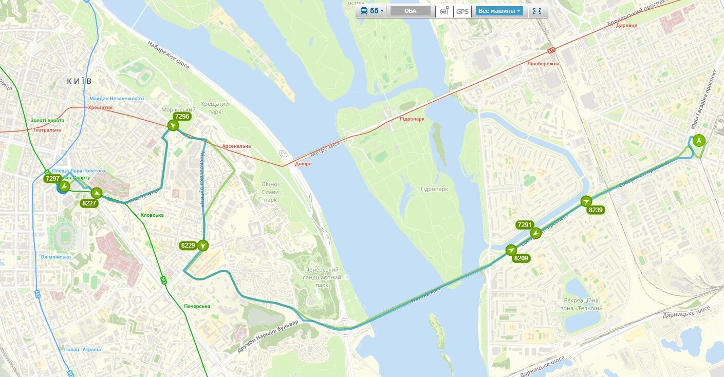 Маршрут автобуса пролегает через несколько районов Киева. dqxikeidqxiqqeant