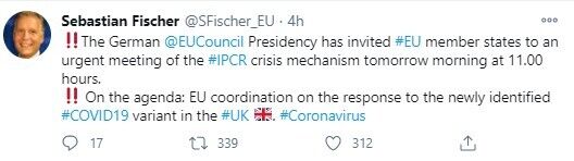 В Совете ЕС состоится срочное совещание по мутировавшему коронавирусу dqxikeidqxiqqeant