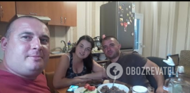 Владимир Ш. на первом плане, в гостях у Кристины и Олега