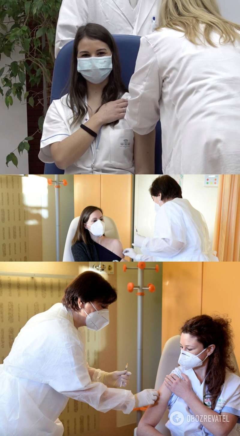 Первые медсестры, которые получили прививки против COVID-19 в Риме dqxikeidqxiqqeant