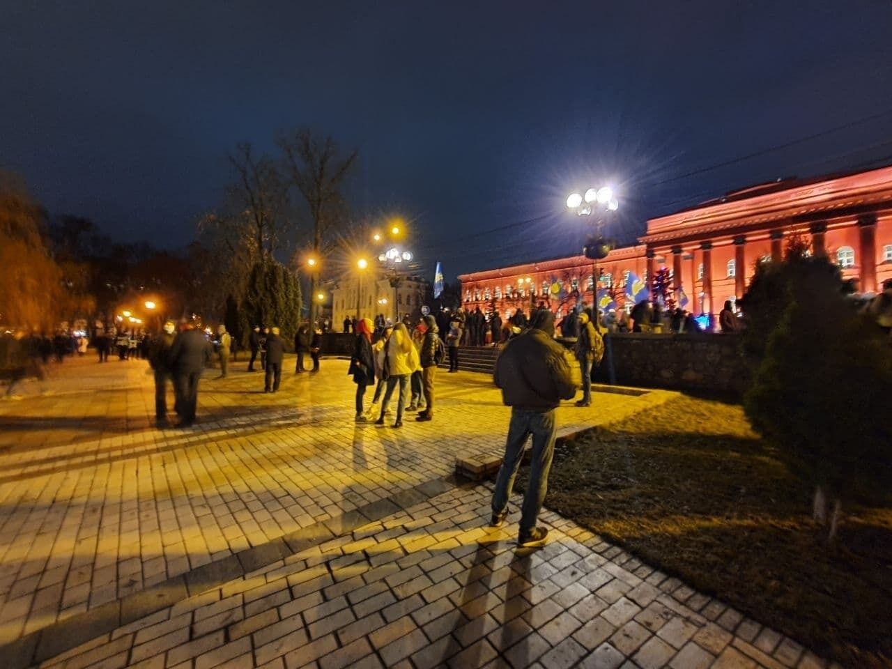 Сбор жителей Киева на акцию