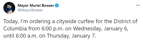 мэр Вашингтона Мюриэл Баузер распорядилась ввести комендантский час dqxikeidqxitkant