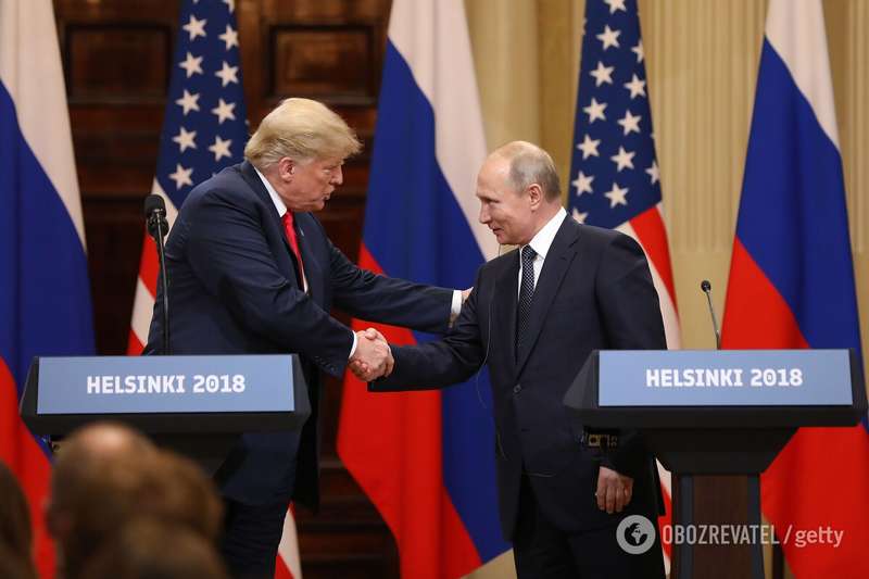 Встреча американского президента Дональда Трампа с главой РФ Владимиром Путиным в Хельсинки 2018 года