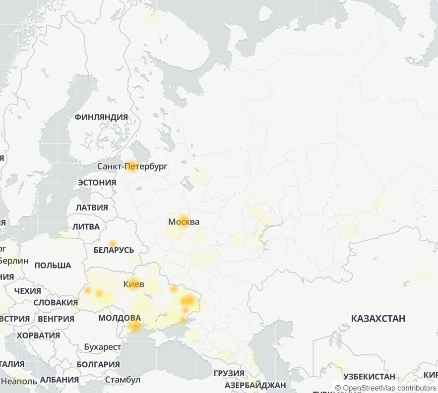 Карта сбоев в Telegram