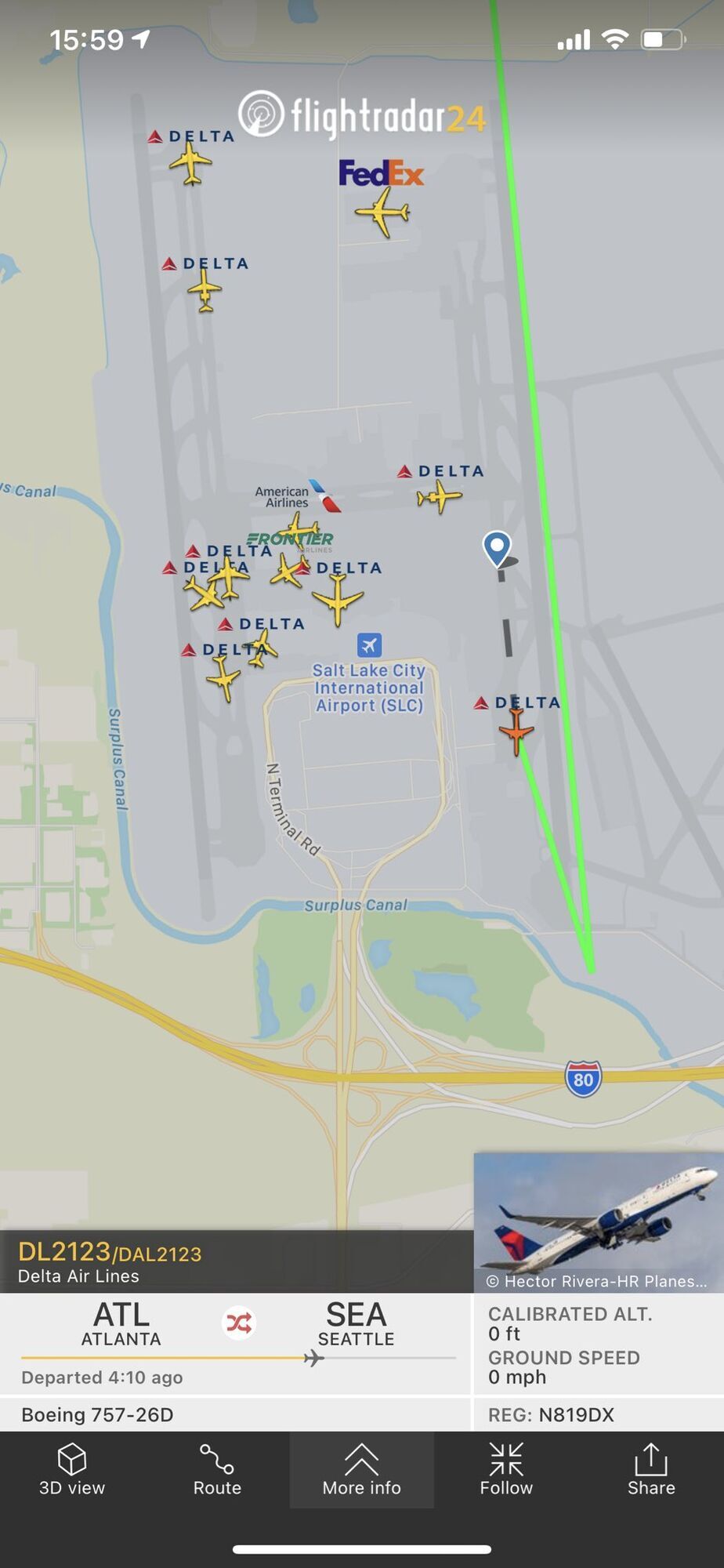 Рейс 2123 совершил аварийную посадку в Солт-Лейк-Сити
