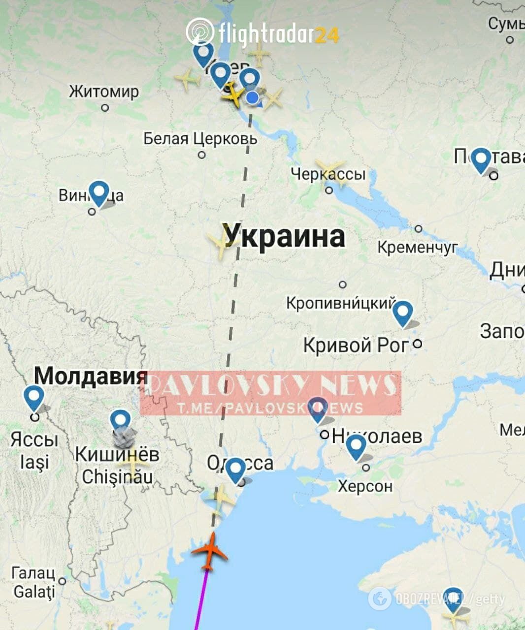 Курс самолета с вакциной для Украины dqxikeidqxitkant