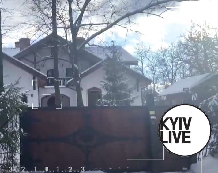 На дверях гаража стильные кованные элементы