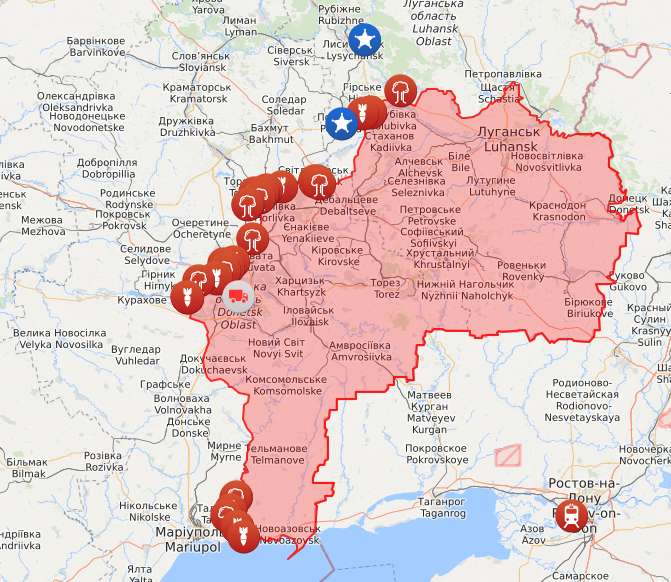 Карта войны на Донбассе на 2 мая. dqxikeidqxitkant