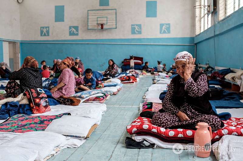 Эвакуированные жители Кыргызстана.