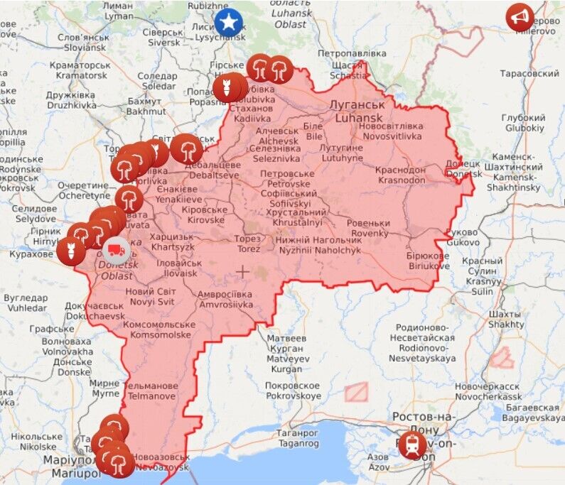 Карта войны на Донбассе dqxikeidqxitkant