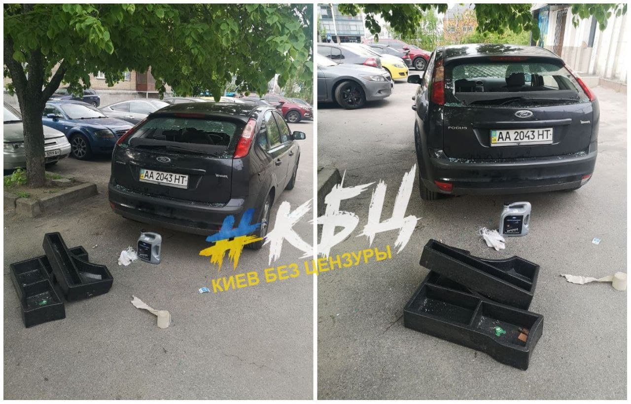 В Киеве воры разбили стекло в авто и вскрыли багажник - фото - Апостроф dqxikeidqxitkant