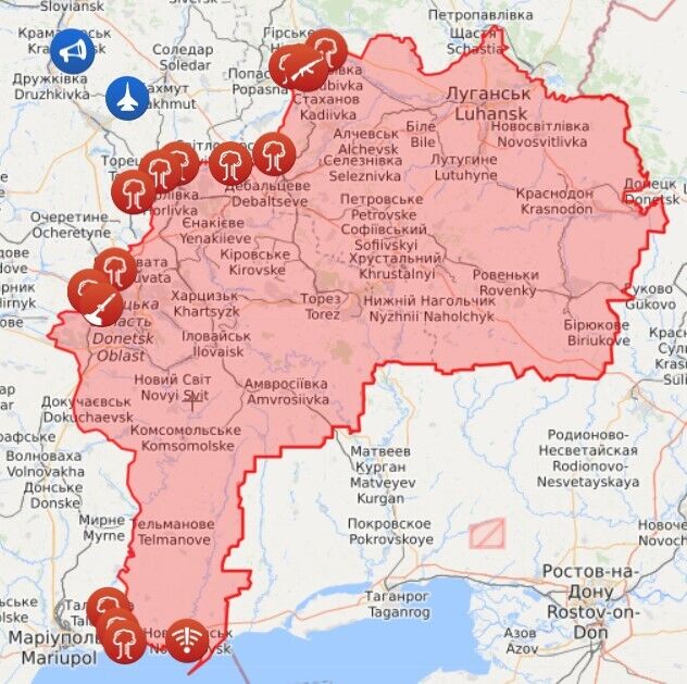 Карта войны на Донбассе dqxikeidqxiqqeant