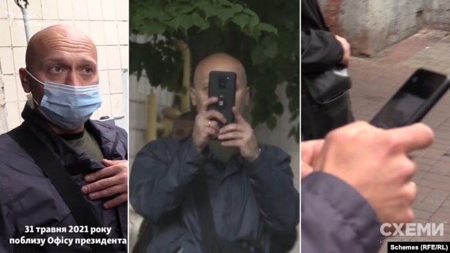 31 травня журналісти неодноразово помічали, як охоронці робили фото автівки і знімальної групи «Схем» – тож зрештою вирішили підійти й запитати, з якою метою вони це роблять