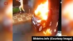 Горящий Smart нападавших