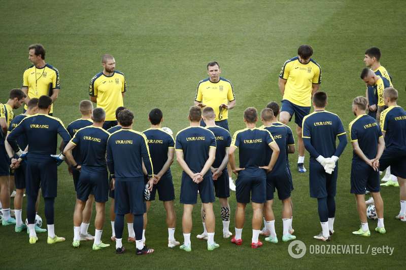 Сборная Украины на тренировке.