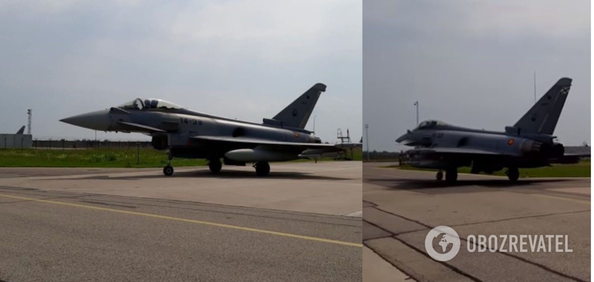 Испанский истребитель внезапно подняли в воздух после сигнала о тревоге