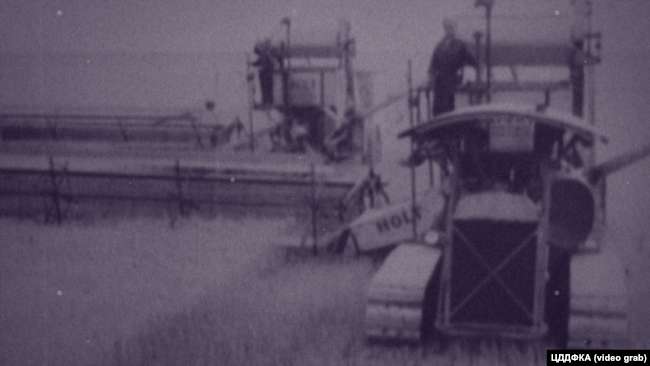 Сбор зерновых американскими комбайнами «Холт». Крым, 1930-е годы