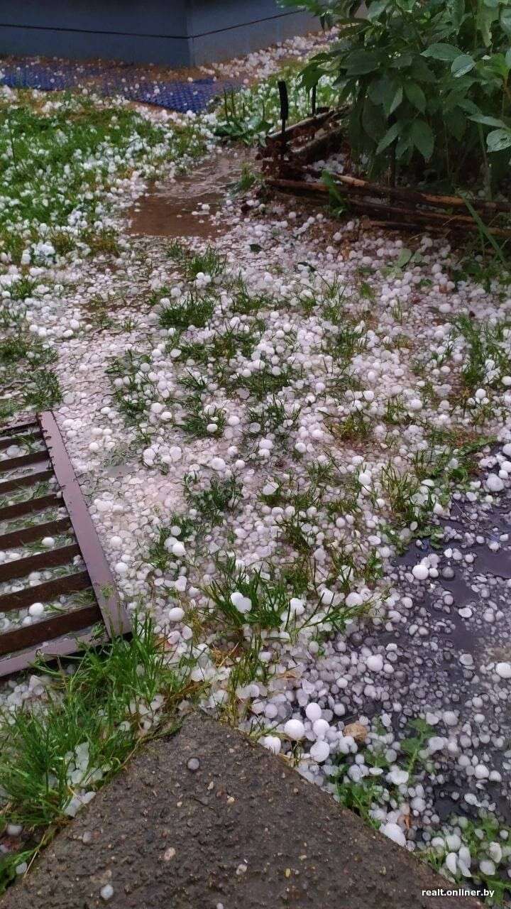 Град выпал в Минской области.