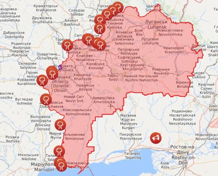 Карта войны на Донбассе dqxikeidqxiqxxant