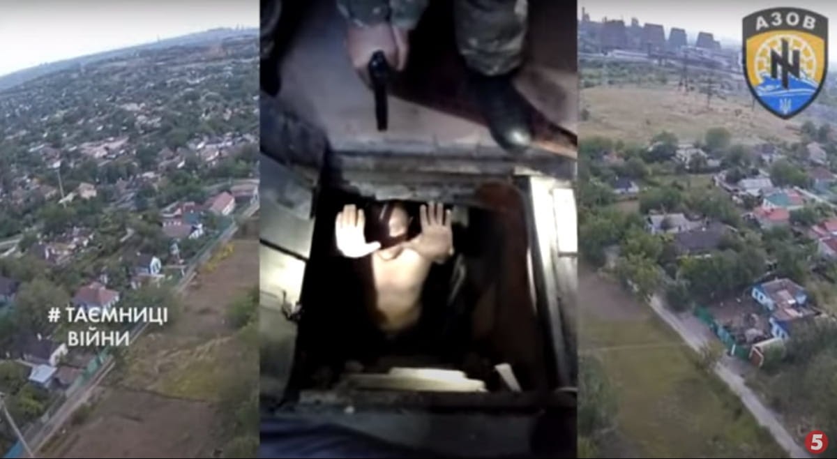 Боевик в подвале, Мариуполь, 2014