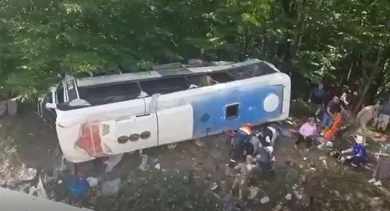 Автобус слетел с дороги. dqxikeidqxiqqeant