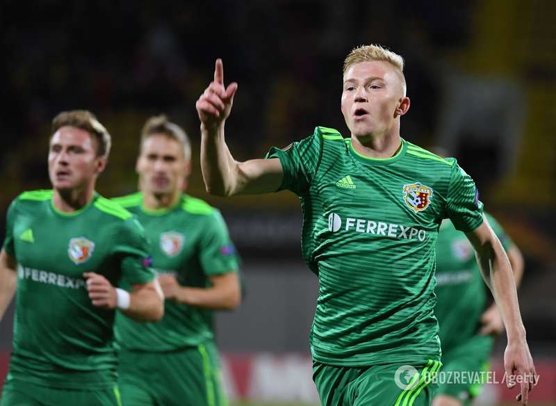 Владислав Кулач в матче Лиги Европы против "Арсенала" (2018 год)