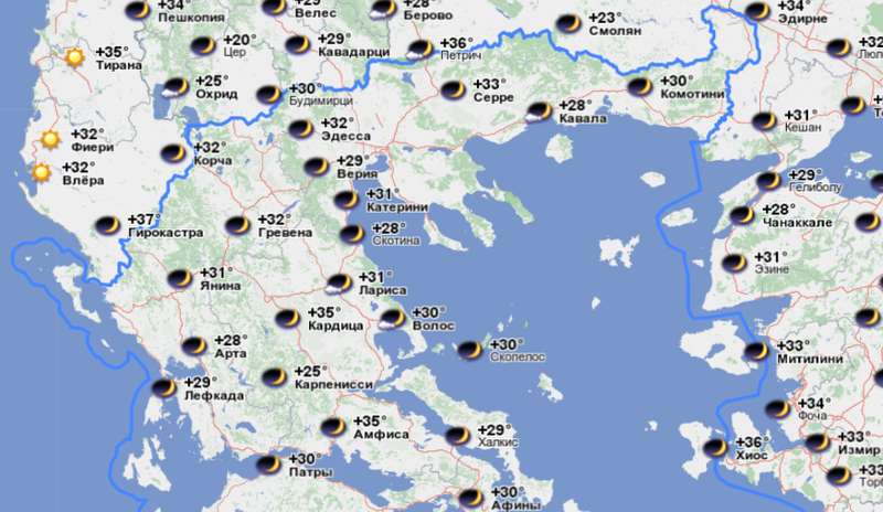 Погода в Греции. Во многих городах даже ночью на улице жарко dqxikeidqxiqqeant