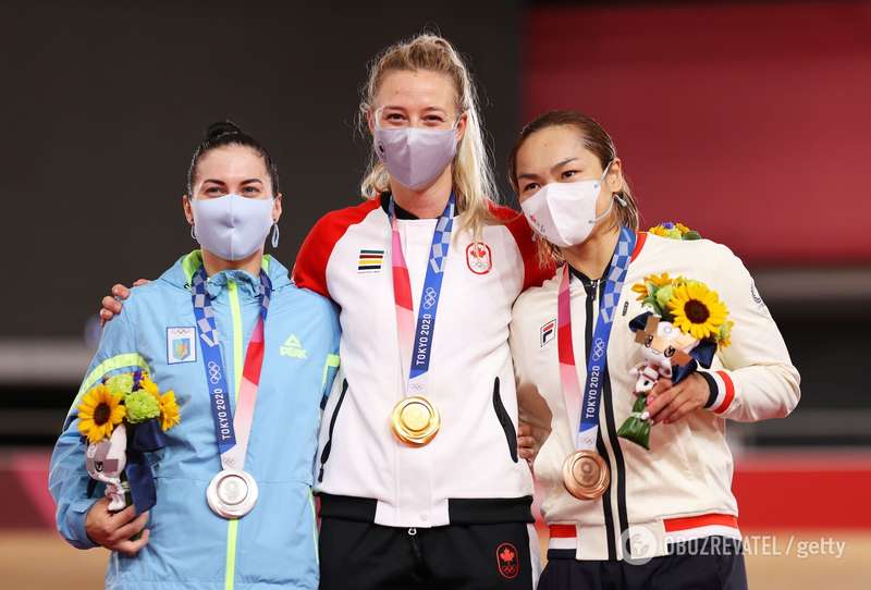 Призерки спринта в велотреке на ОИ.