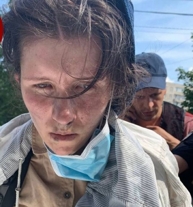 Девушка, которая пыталась ограбить банк в Киеве.