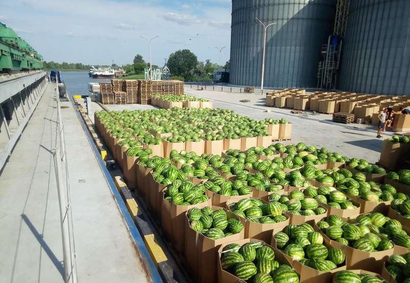 Баржа з кавунами пливе до Києва dqxikeidqxiqqeant