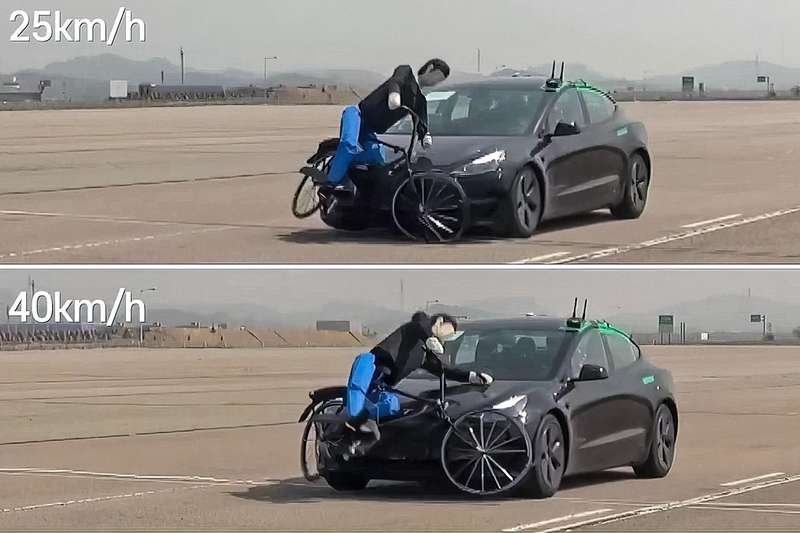 Tesla Model 3 на тестах KNCAP трижды сбила велосипедиста (видео) - 1 - изображение dqxikeidqxitkant