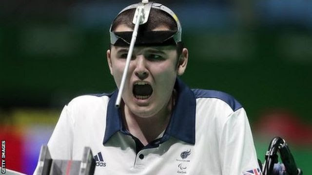 Jamie McCowan of Great Britain competes in the Boccia at the Rio Paralympics