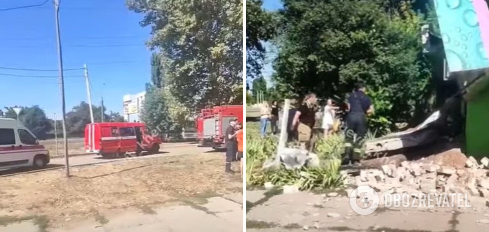 Куски бетона завалили человека