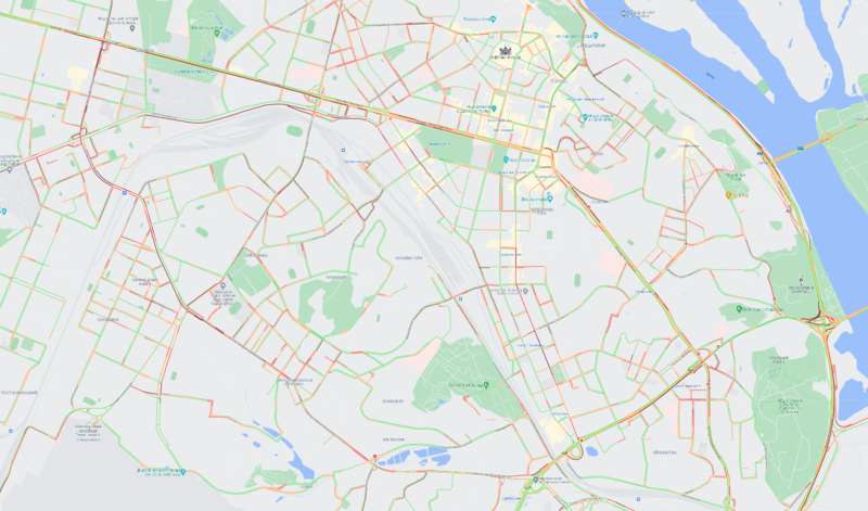 Киев остановился в пробках из-за непогоды: карта dqxikeidqxiqqeant