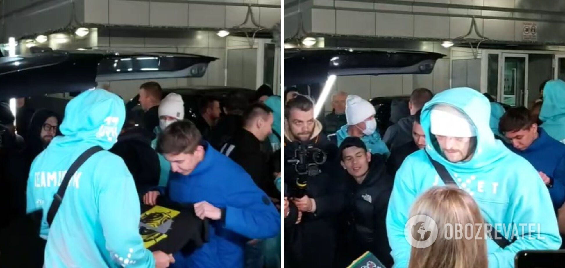 Встреча Александра Усика в аэропорту