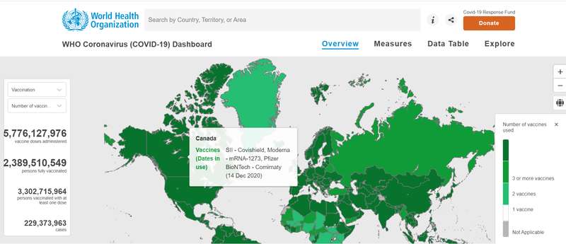 Covishield використовують в Канаді також. Скрін із сайту ВООЗ dqxikeidqxitkant