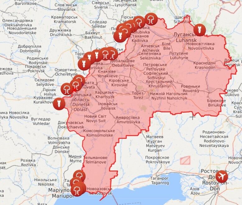 Карта войны на Донбассе dqxikeidqxitkant