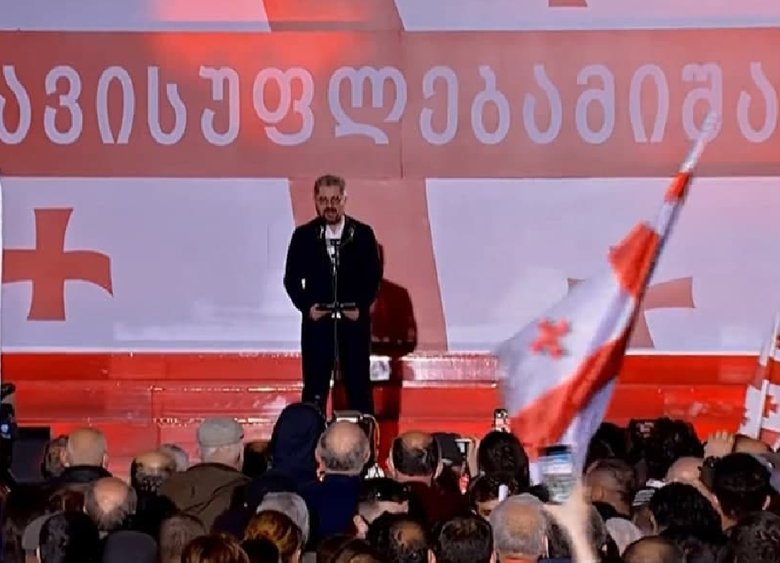 Около 50 тыс. человек в центре Тбилиси требуют освобождения Саакашвили 03
