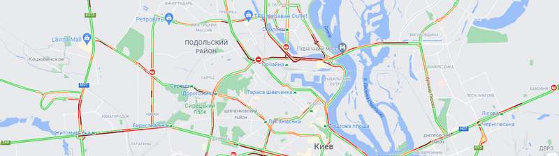 Пробки в Киеве 26 октября. Скриншот: google.com/maps dqxikeidqxitkant